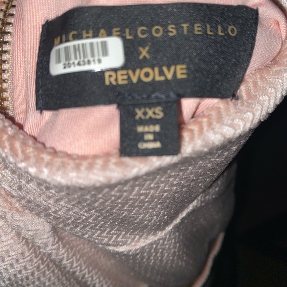 Michael Costello x REVOLVE Velvet Chevron Blush Pink CutOut Maxi Dress XXS - Picture 10 of 13